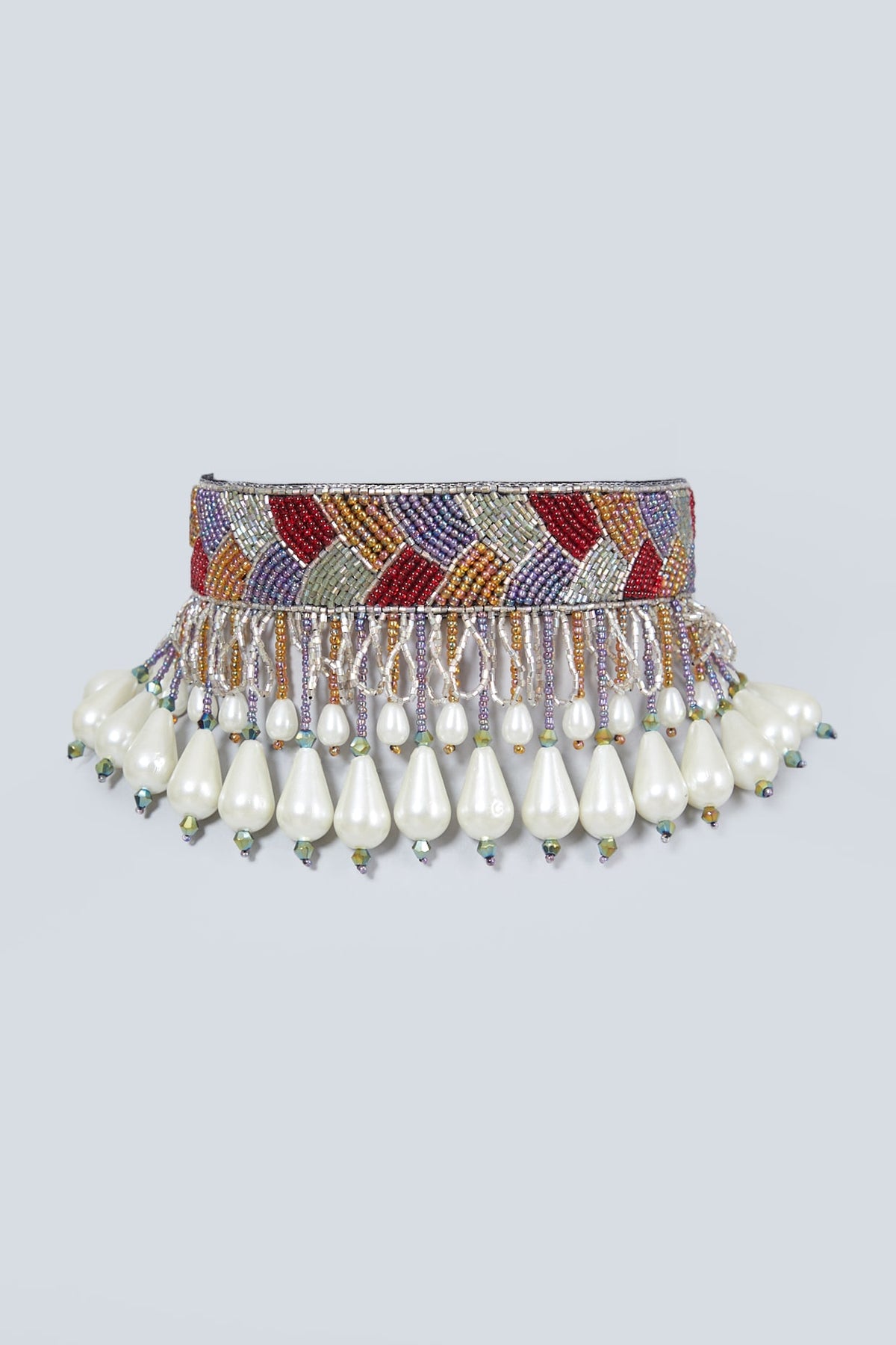 Multi Colored Embroidered Choker