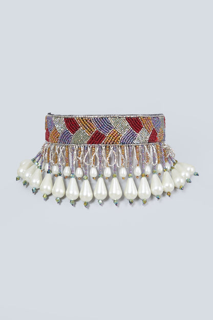 Multi Colored Embroidered Choker