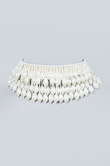 White Hand Embroidered Necklace
