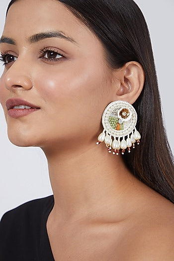 White Pearl Earrings