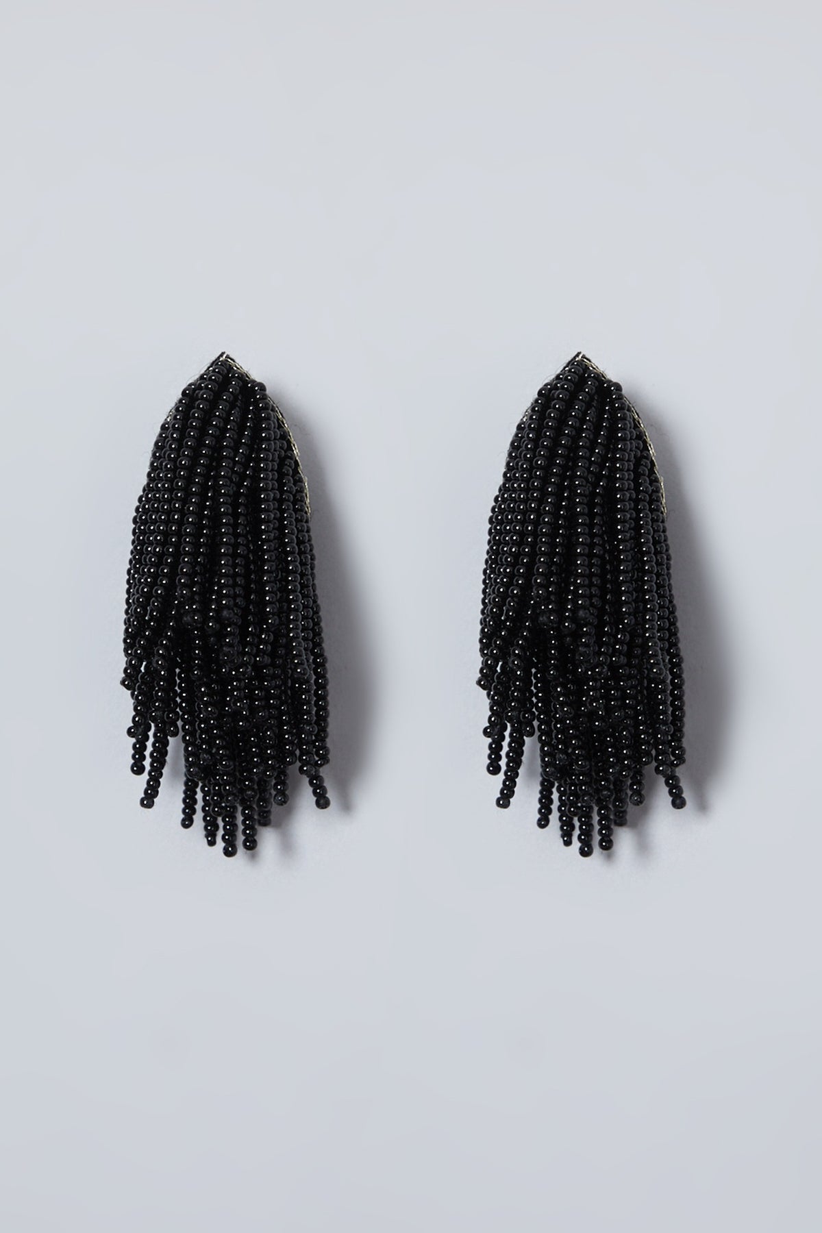 Black Hand Embroidered Earrings