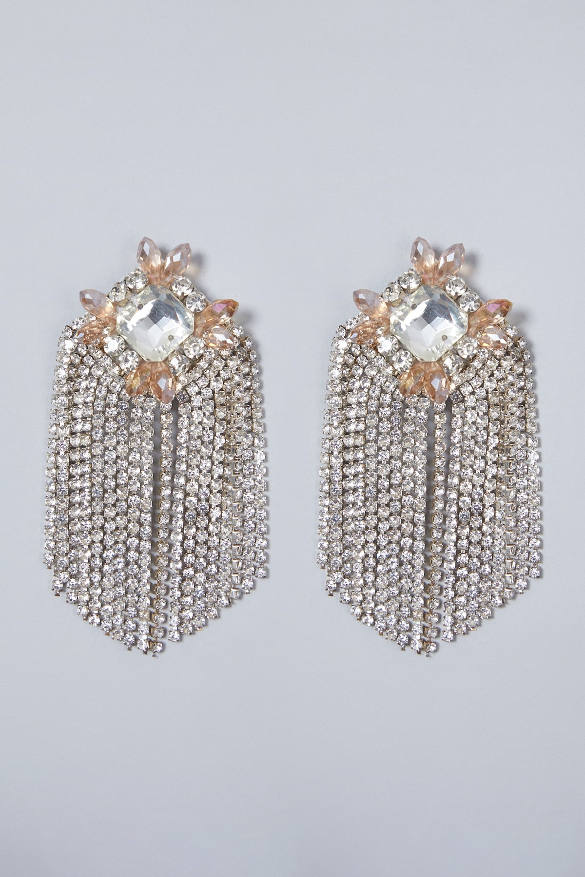 Silver Hand Embroidered Earrings