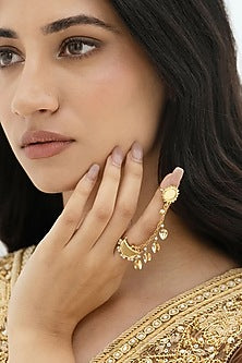 Gold Plated Faux Pearl Ring