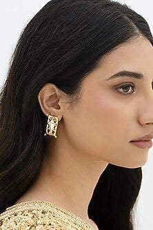 Gold Plated Faux Pearl Stud Earrings