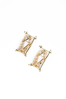 Gold Plated Faux Pearl Stud Earrings