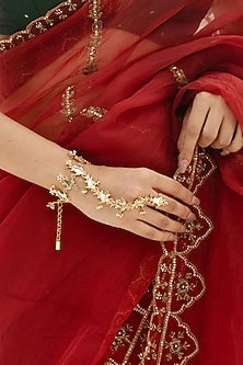 Gold Plated Faux Pearl Haathphool