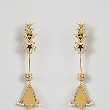 Gold Plated Faux Pearl Dangler Earrings