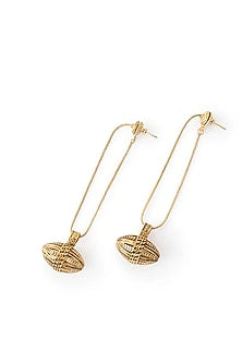 Antique Gold Plated Faux Pearl Dangler Earrings