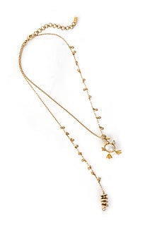 Gold Finish Cubic Zirconia Ducklet Necklace