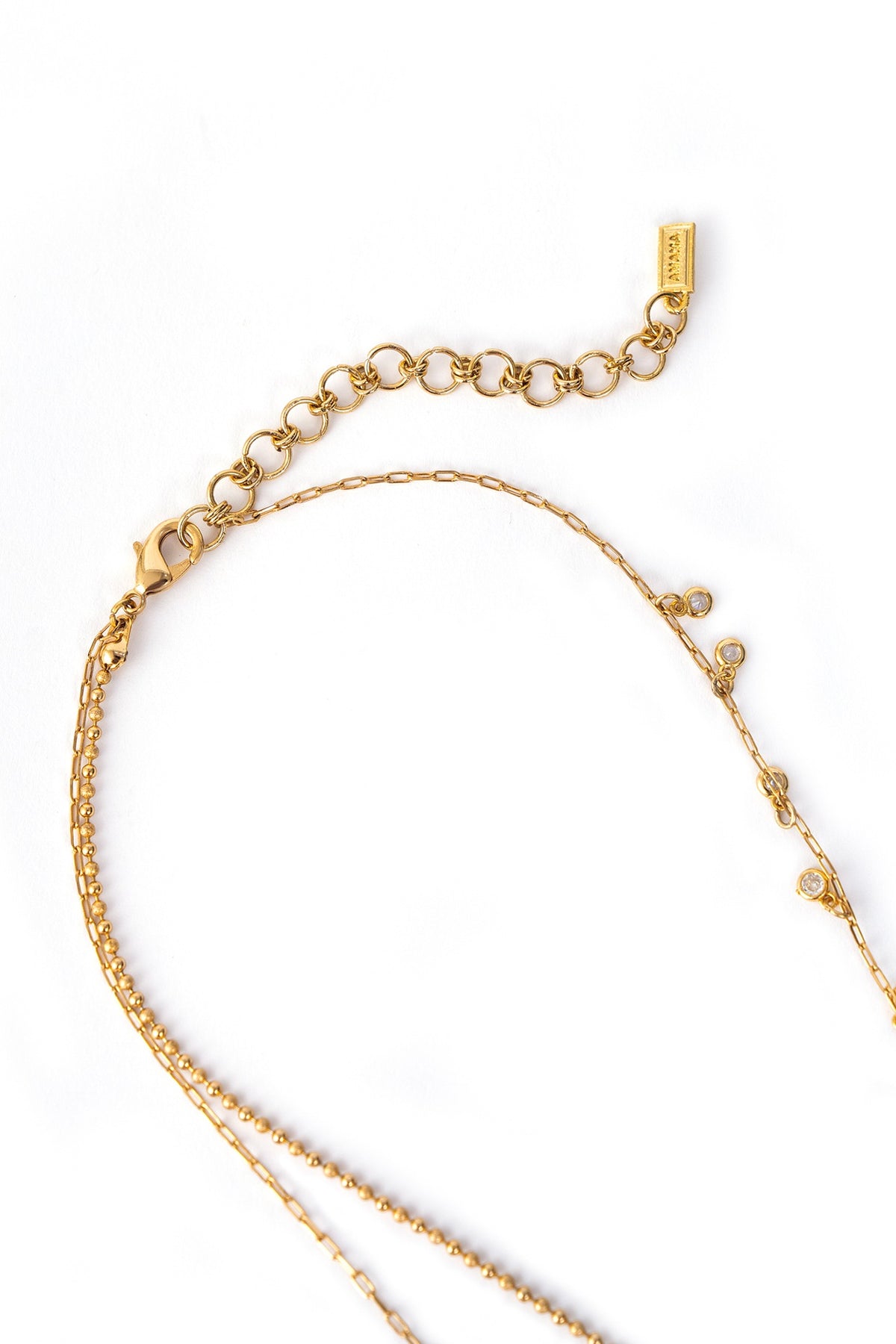 Gold Finish Cubic Zirconia Ducklet Necklace