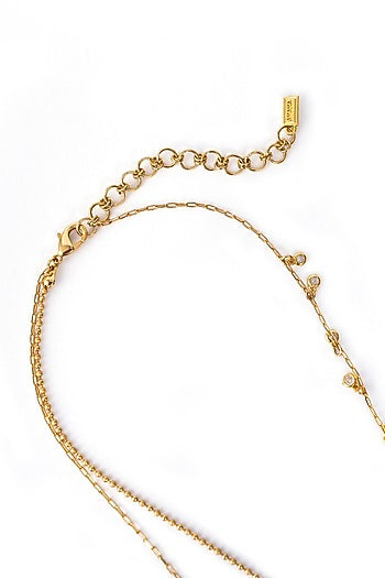 Gold Finish Cubic Zirconia Ducklet Necklace