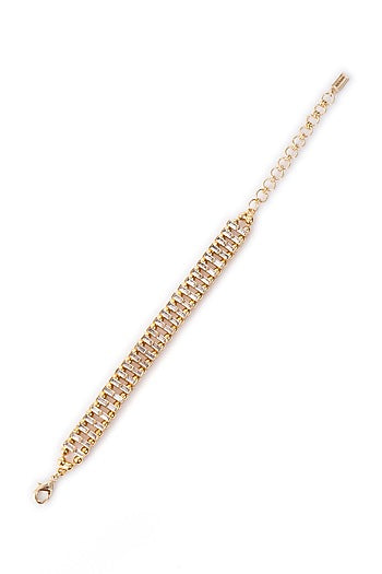 Gold Finish Cubic Zirconia Firework Trail Bracelet