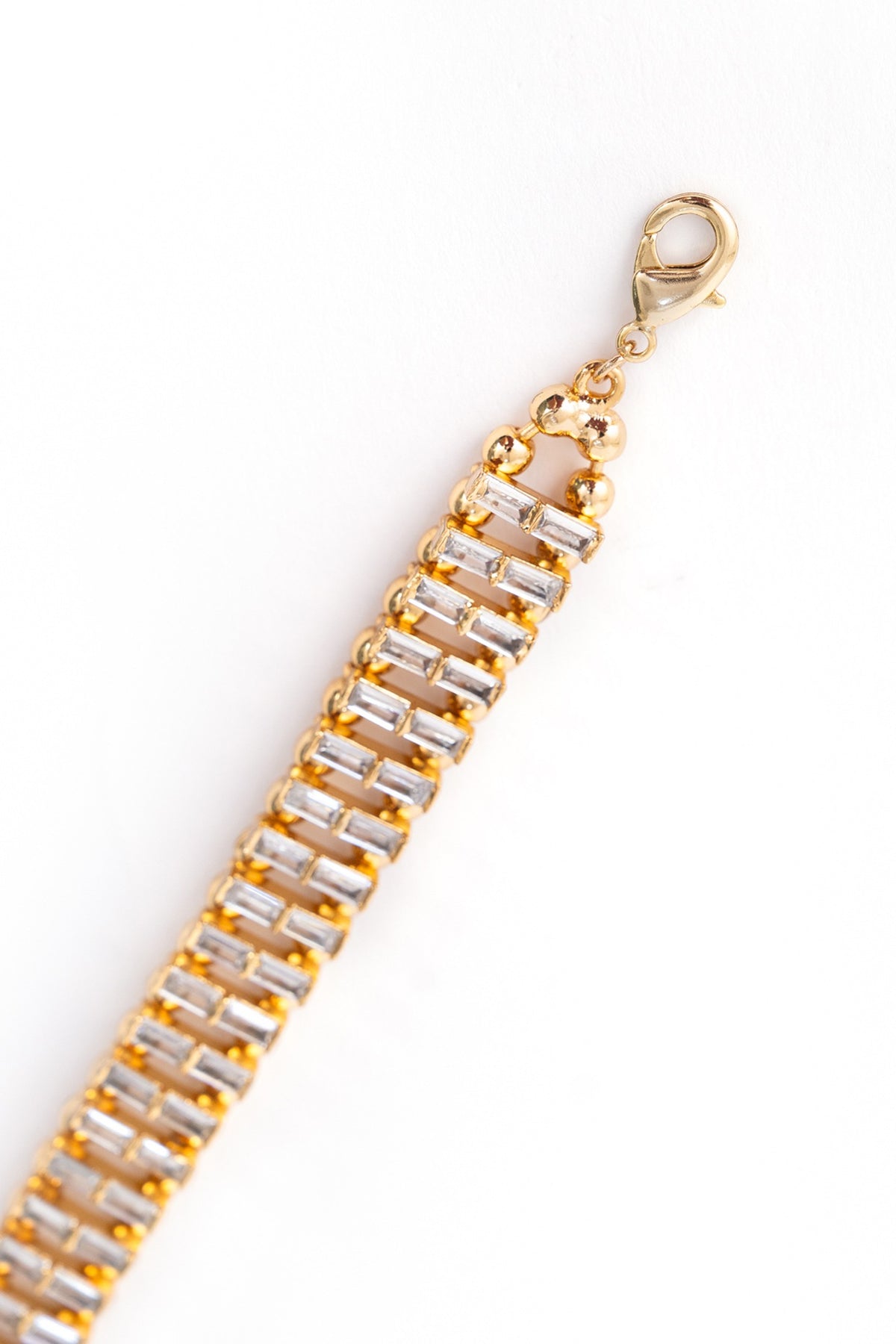 Gold Finish Cubic Zirconia Firework Trail Bracelet