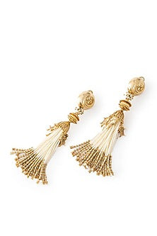 Gold Plated Faux Pearl Dangler Earrings