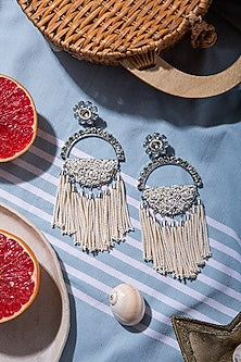 White Brass Dangler Earring