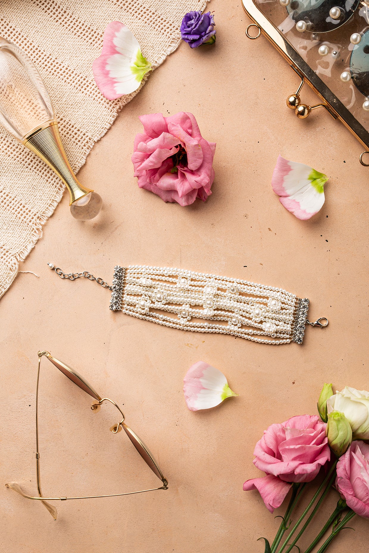 White Embroidered Bracelet