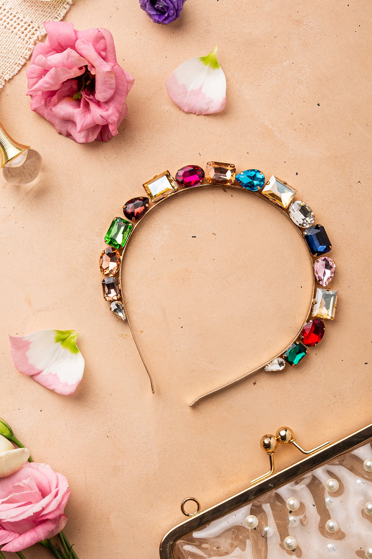 Multi Colored Embroidered Hair Band