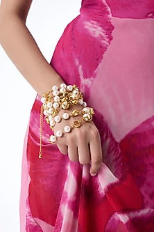 Gold Finish Pearl Necklace