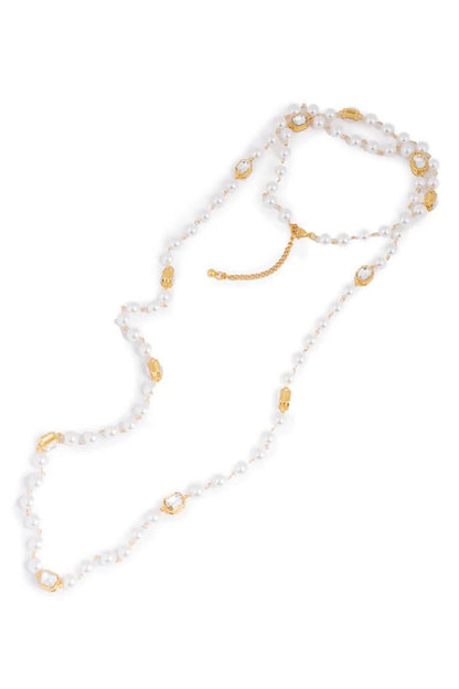 Gold Finish Pearl Necklace