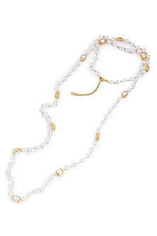 Gold Finish Pearl Necklace