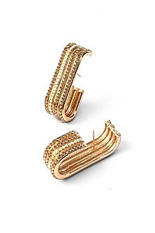 Gold Plated Chaton Stone Dangler Earrings