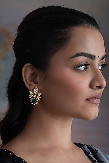 Gold Plated Cubic Zirconia Stud Earrings