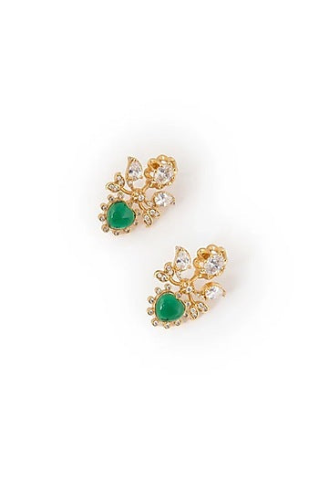 Gold Plated Cubic Zirconia Stud Earrings