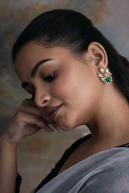 Gold Plated Cubic Zirconia Stud Earrings