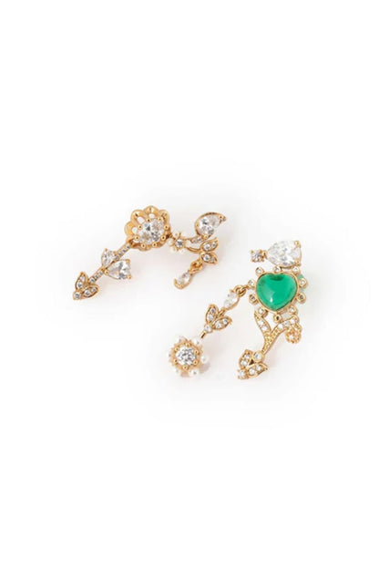 Gold Plated Cubic Zirconia Dangler Earrings