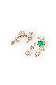 Gold Plated Cubic Zirconia Dangler Earrings