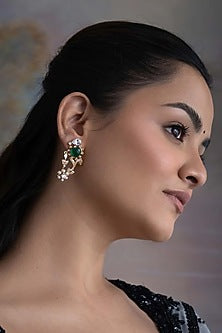 Gold Plated Cubic Zirconia Dangler Earrings