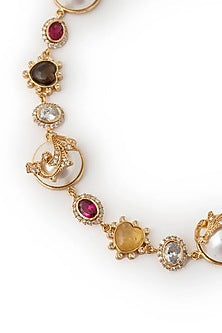Gold Plated Cubic Zirconia & Faux Pearl Necklace