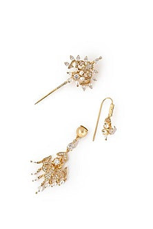 Gold Plated Cubic Zirconia Dangler Earrings
