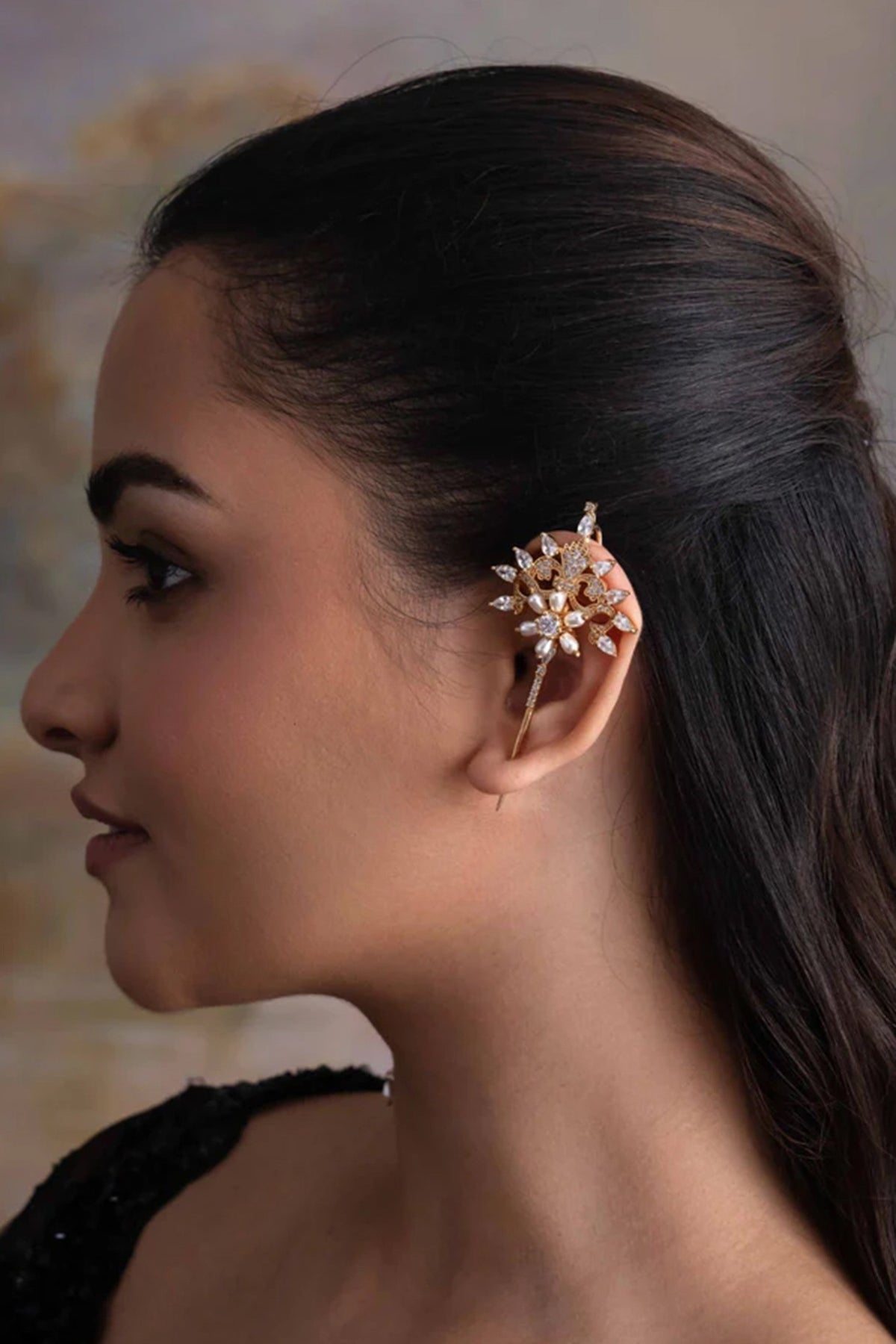 Gold Plated Cubic Zirconia Dangler Earrings
