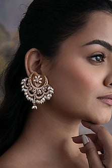 Gold Plated Cubic Zirconia Dangler Earrings