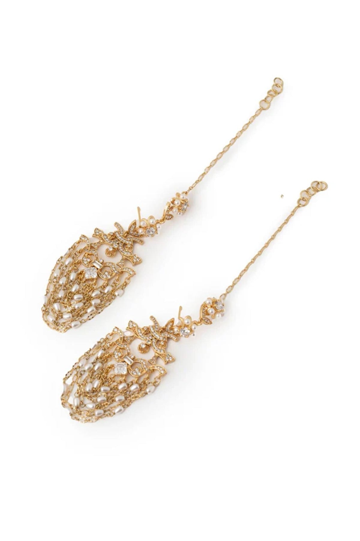 Gold Plated Cubic Zirconia Dangler Earrings