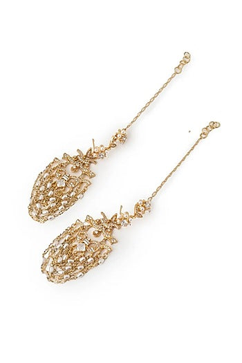 Gold Plated Cubic Zirconia Dangler Earrings