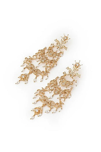 Gold Plated Cubic Zirconia Dangler Earrings