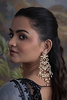 Gold Plated Cubic Zirconia Dangler Earrings