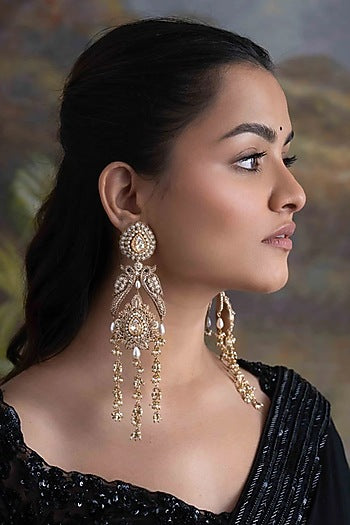 Gold Plated Cubic Zirconia Dangler Earrings