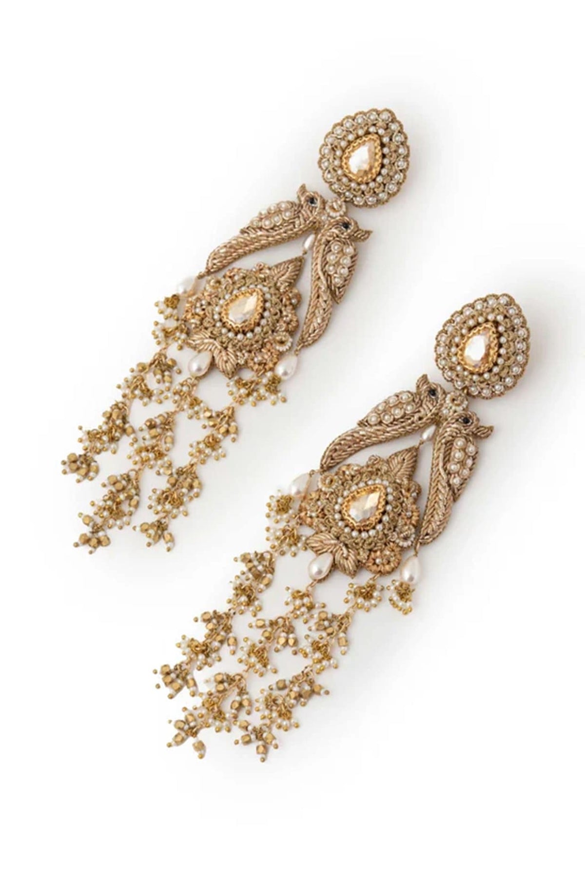 Gold Plated Cubic Zirconia Dangler Earrings