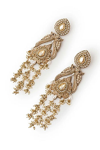 Gold Plated Cubic Zirconia Dangler Earrings