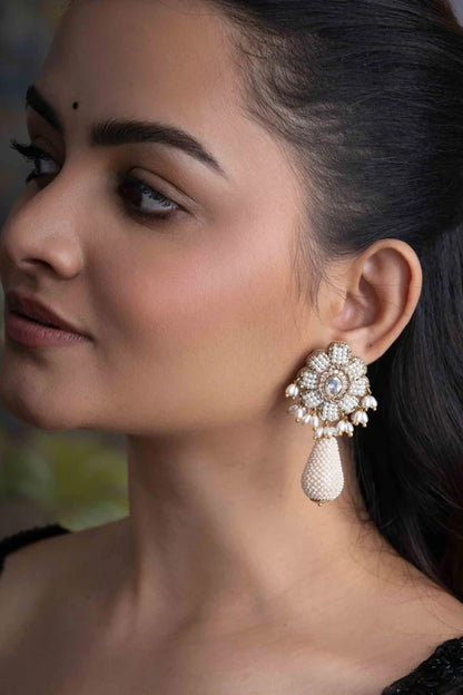 Gold Plated Cubic Zirconia Dangler Earrings