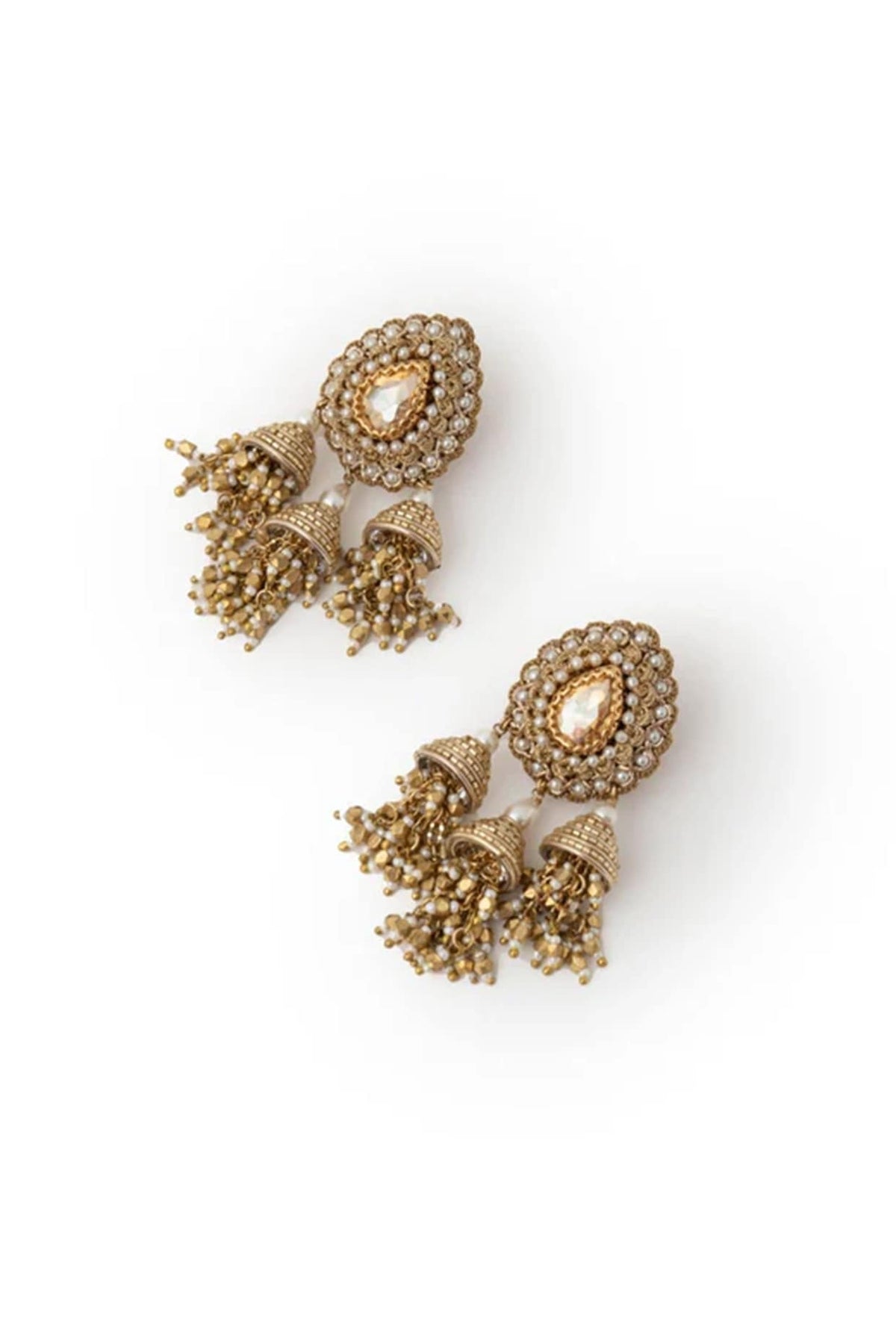 Gold Plated Cubic Zirconia Dangler Earrings