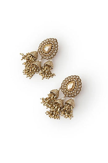 Gold Plated Cubic Zirconia Dangler Earrings