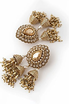 Gold Plated Cubic Zirconia Dangler Earrings