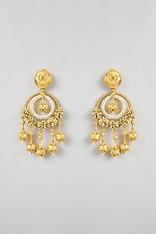 Gold Plated Faux Pearl Dangler Earrings