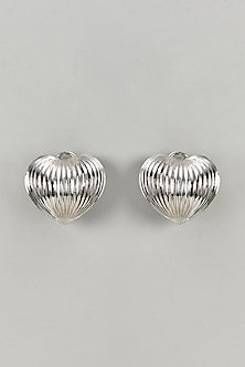Silver Chrome Finish Stud Earrings