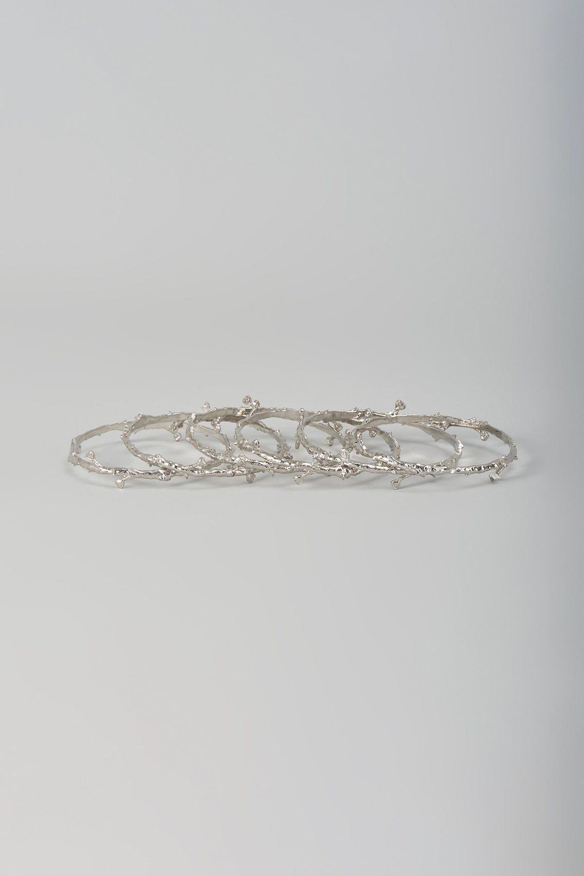 Silver Chrome Finish Bangles (Set Of 6)
