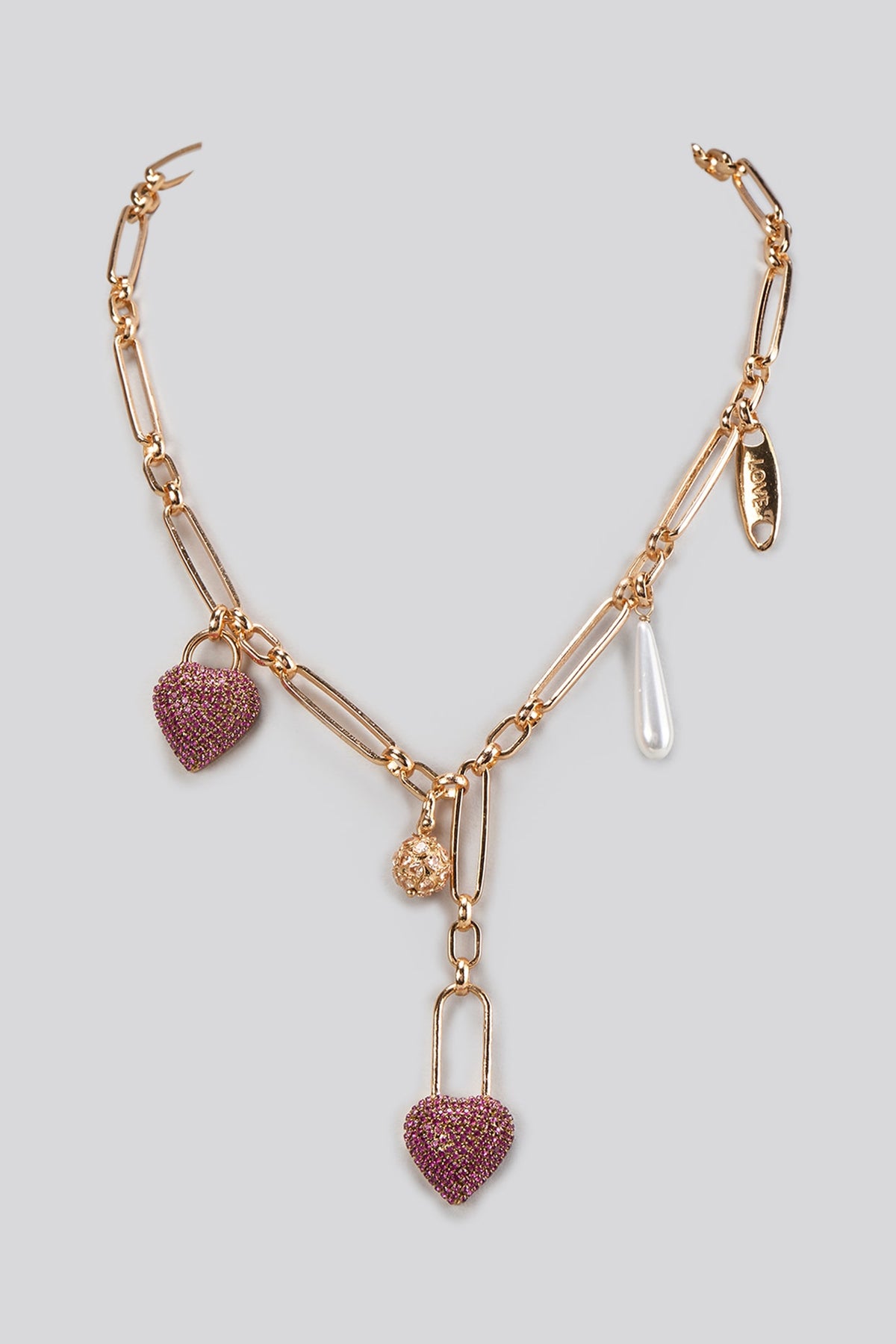 Gold Plated Faux Pearl & Cubic Zirconia Handcrafted Necklace
